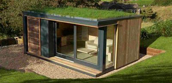 A Green Roof on an outdoor building - sometimes an Office at Home